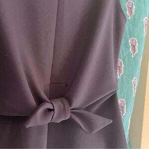 Navy crepe top with front tie Ann Taylor .xxsm